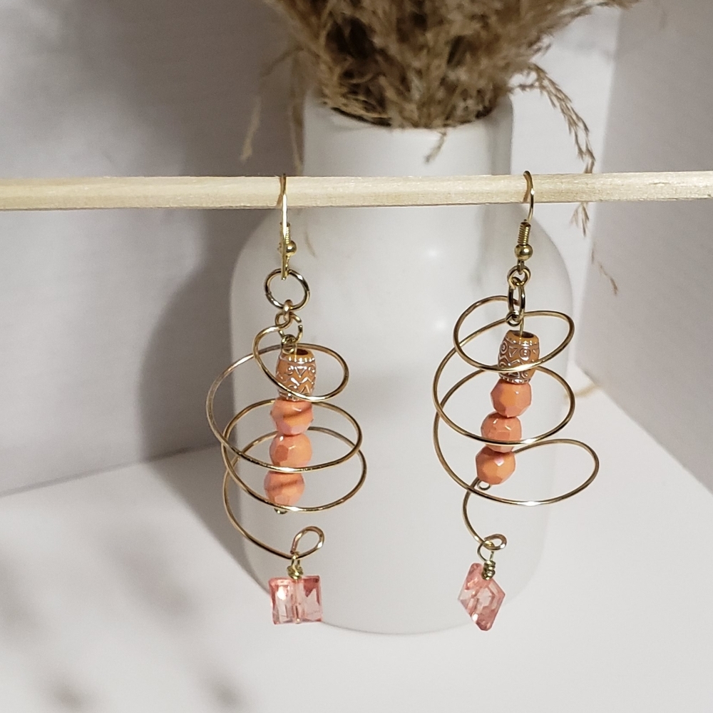 Pink Sand inspired spiral Earrings - Inv.464